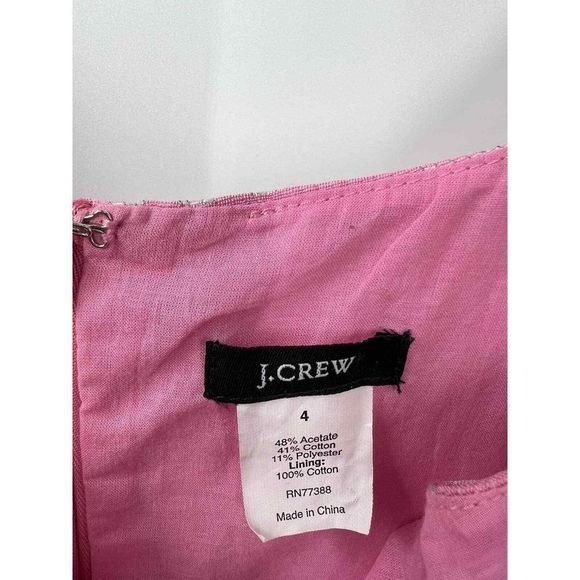 J Crew Pink Polka Dot Sleeveless Sheath Dress‎ Size 4 - Picture 2 of 4